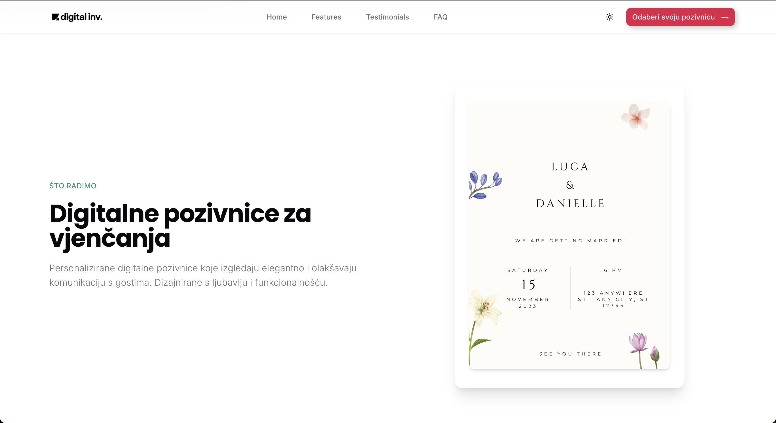 Digital Invitations — Marketing Website