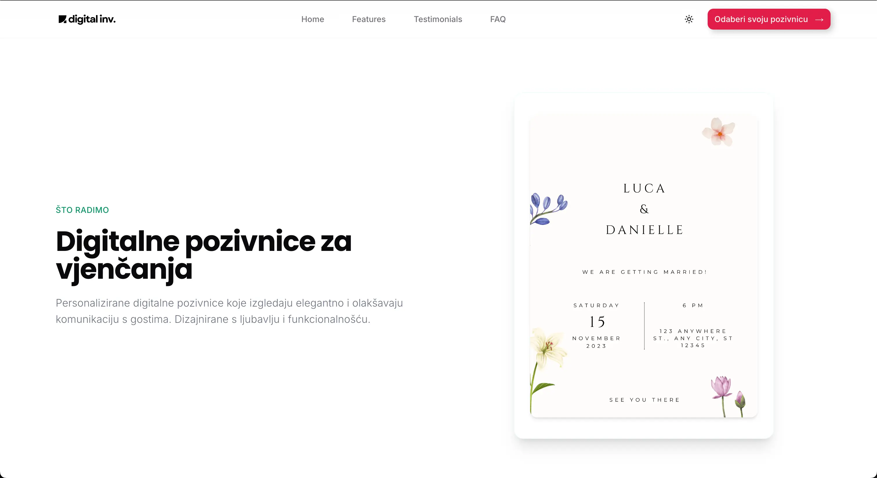 Digital Invitations — Marketing Website