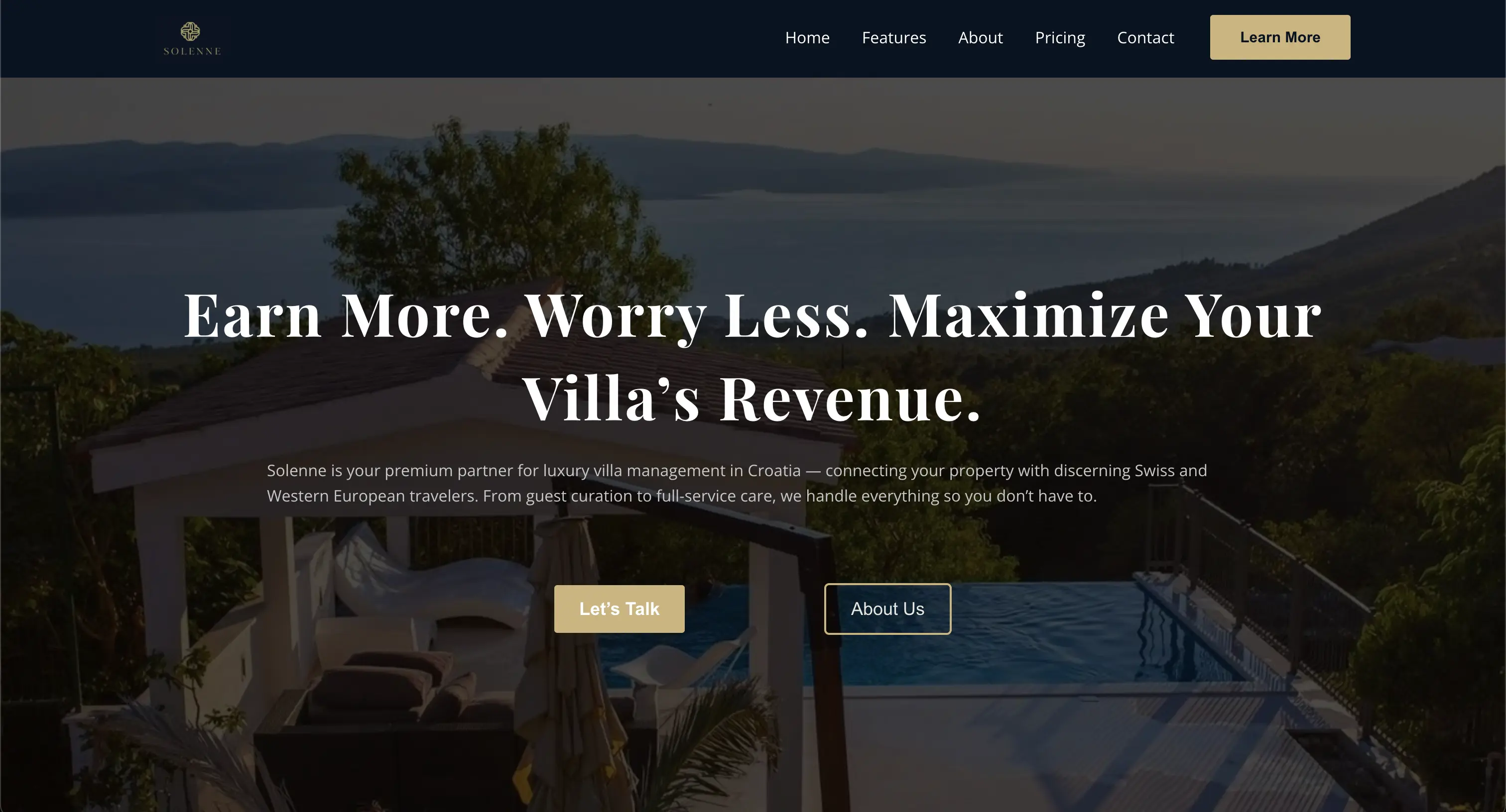 Solenne Villas — Luxury Villa Management Website